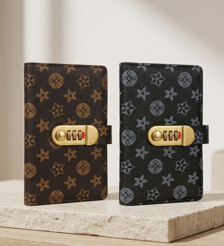 Carpeta de ahorro con candado con estampado