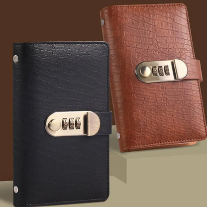 Carpeta de ahorro con candado en negro y marrón